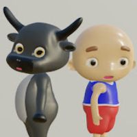 การ์ตูนเด็กน้อยกับควาย